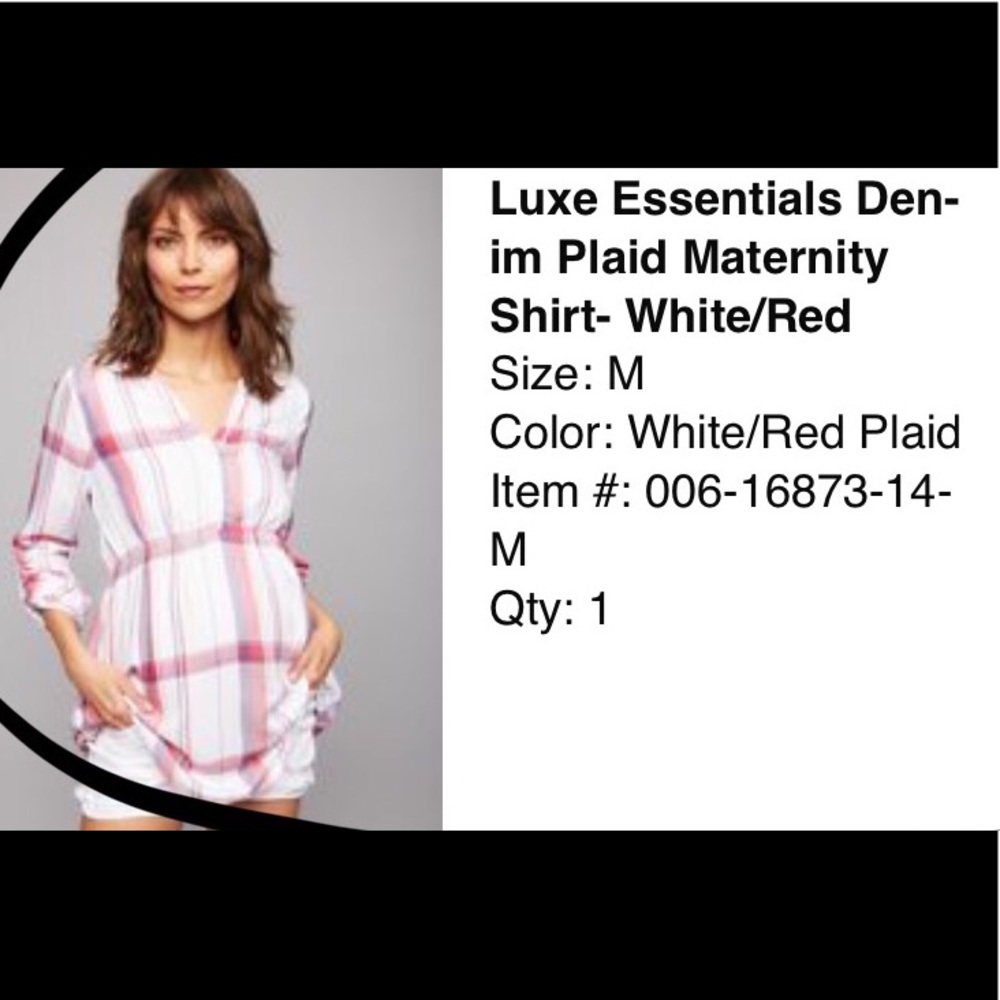 LED plaid maternity shirt medium